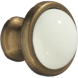 Beslagsboden knop, messing/hvid