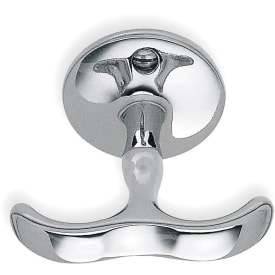 Hyllekrok, dobbel, polert krom, høyde 56 mm