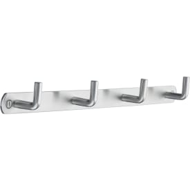 Beslagsboden knagerække, børstet rustfrit stål