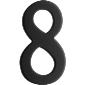 Postkassenummer i rustfritt stål, 8 stk., svart