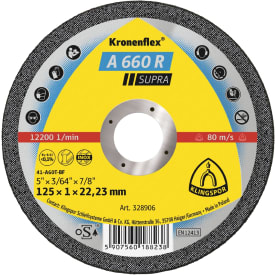 25 stk Klingspor skæreskive A 660 R Supra, til r.stål, 125 x 1 mm, Lige
