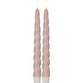 Star Trading Flamme Shine snoede LED middagslys 25cm rosa 2-pak