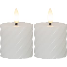 20 st Star Trading Flamme Swirl LED blockljus, batteri, vit