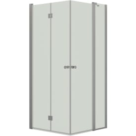 Dansani Match brusehjørne, model B+C, 69x89 cm, klart glas, satin profil