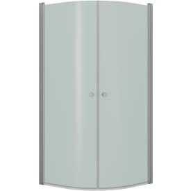 Dansani Match brusehjørne, model E+E, 89x89 cm, frostet glas, satin profil