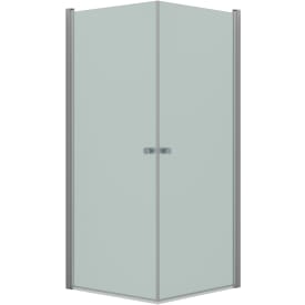 Dansani Match brusehjørne, model A+A, 89x89 cm, frostet glas, satin profil