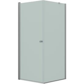 Dansani Match brusehjørne, model A+D, dør og væg, 89x89 cm, frostet glas, satin profil