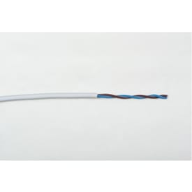 100 meter Ledning H03VV-F 2x0,75 hvid, R100