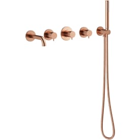 Damixa Silhouet BS2 badkarsblandare med duschset, borstad koppar PVD