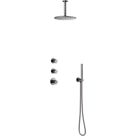 Damixa Silhouet XS2 brusesæt, vandbesparende, sort krom