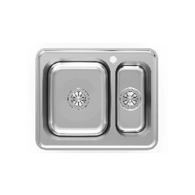 Intra Nivis NIV62SHLF køkkenvask, 62x51,5 cm, rustfrit stål