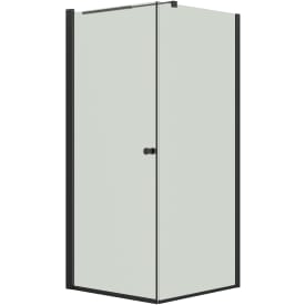 Dansani Match brusehjørne, model A+D, 87x87 cm, klart glas, sort profil