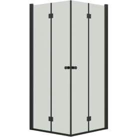 Dansani Match brusehjørne, model B+B, 67x77 cm, klart glas, sort profil