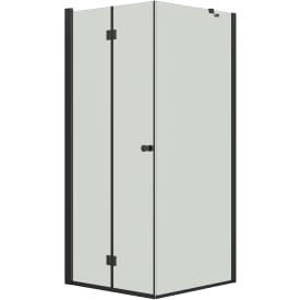 Dansani Match brusehjørne, model B+D, 87x87 cm, klart glas, sort profil