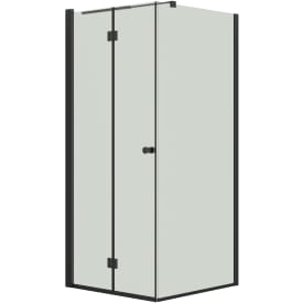 Dansani Match hörndusch, modell B+D, 87x87 cm, klart glas, svart profil