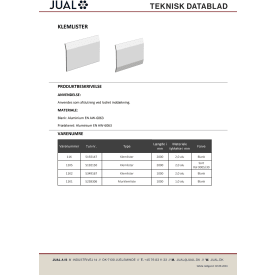 Win klemliste med huller 30x10x2000mm.