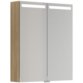 Dansani Mido+ Top spejlskab med lys, 60x70 cm, eg