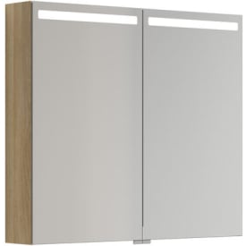 Dansani Mido+ Top spejlskab med lys, 80x70 cm, eg