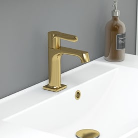 Dansani overløbsroset til solid surface- og marmorvaske, messing