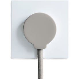 Norm stikprop Schuko M/J, vinkel, rund, flad, grå