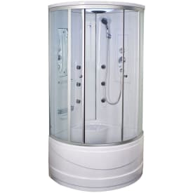 Arrow duschkabin 6025, massagedusch, takdusch, högt kar, klart glas