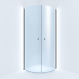 Arrow Basic Round 90 duschdörrar, 190x90 cm, klart glas, aluminiumprofil
