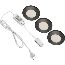 DIOSPOT infälld spotlight 3-set LED 3W 927, 120 lumen, Svart
