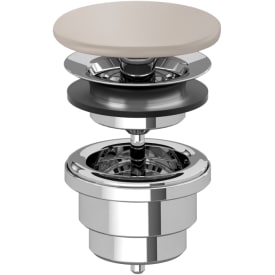 Villeroy & Boch bundventil, tvangsåben, mat beige