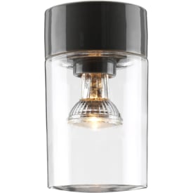 Loft- og Vægarmatur Opus 120 grå, klart glas E27