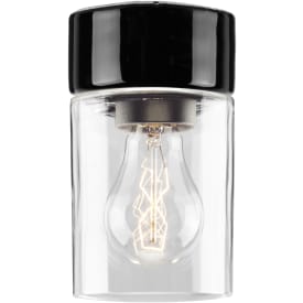 Loft- og Vægarmatur Opus 100/175 sort, klart glas E27