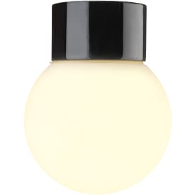 Loft- og Vægarmatur Classic Glob sort,150 mat opal LED 8W 3000K