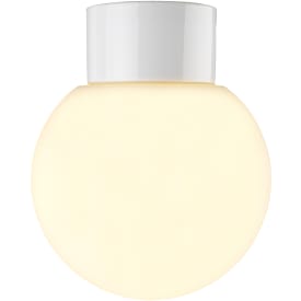 Loft- og Vægarmatur Classic Glob hvid, 180 mat opal LED 8W 3000K