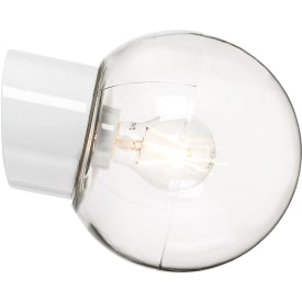 Vægarmatur Classic Glob hvid, 180 klart glas E27