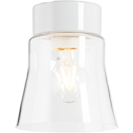 Loftarmatur Open Anna hvid, klart glas E27