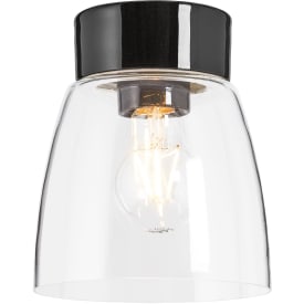 Loftarmatur Open Klara sort, klart glas E27