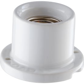 Loftfatning E27 hvid glasur med trådfäste