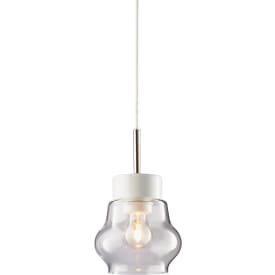 Pendel Emma hvid, med hvid, kabel klart glas E27