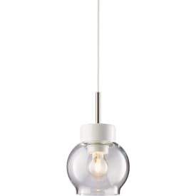 Pendel Magda hvid, med hvid, kabel klart glas E27