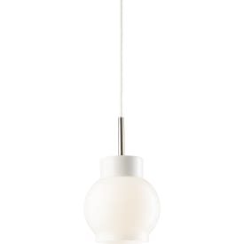 Pendel Magda hvid, med hvid, kabel blank opal E27