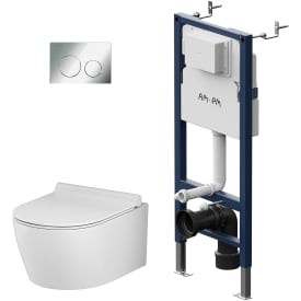 AM.PM X-Joy S toiletpakke, uden skyllekant, hvid/krom