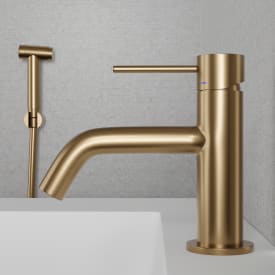 Scandtap Voyage B håndvaskarmatur, børstet messing