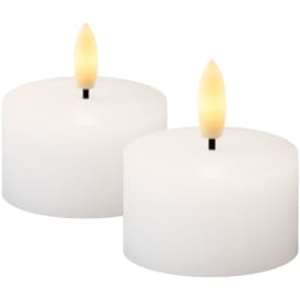 Sille Fyrfadslys, 2 stk. sæt, Ø4,5XH2,2cm, Hvid