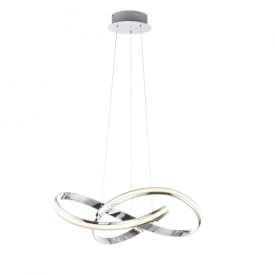 Melinda rund snoet pendel, 30W Ø570mm blank krom