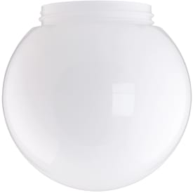 Skærm glob blank opal gevind 123,5 mm Ø200 mm højde 169 mm