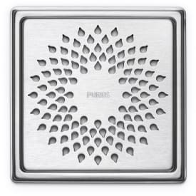 Purus Drop afløbsrist, rist og ramme, 154x154 mm, rustfrit stål