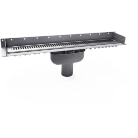 Purus Line komplet gulvafløb, 900 mm, Ø75 mm, rustfrit stål