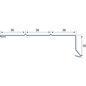 Sternkapsel Uni. 30x36x36x36x1000mm. Svækket begge ender.