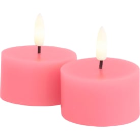 10 stk Sirius Sille LED telys, batteri, rosa