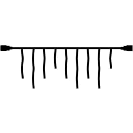 Sirius Top-Line istapper lyslenke utendørs, 100 varmhvite lys, 2,5x0,75 meter, forlenger