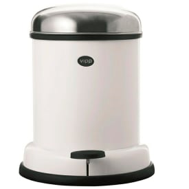 Vipp 14 søppelbøtte, 8 liter, pedal, hvit